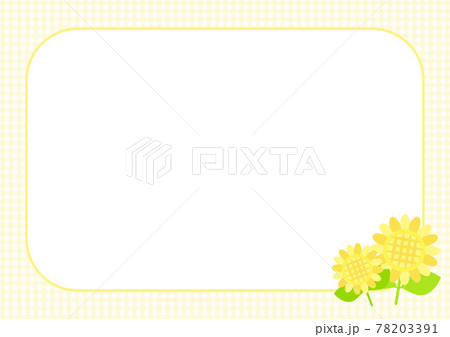 かわいいシンプルな向日葵フレーム かわいいシンプルな向日葵フレーム 78203391
