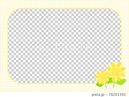 かわいいシンプルな向日葵フレーム かわいいシンプルな向日葵フレーム 78203391