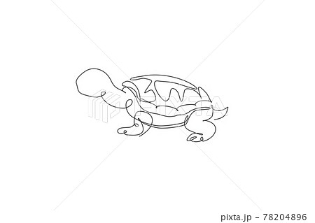 One Single Line Drawing Of Big Cute Tortoise In のイラスト素材 7046 One Single Line Drawing Of Big Cute Tortoise In のイラスト素材 7046