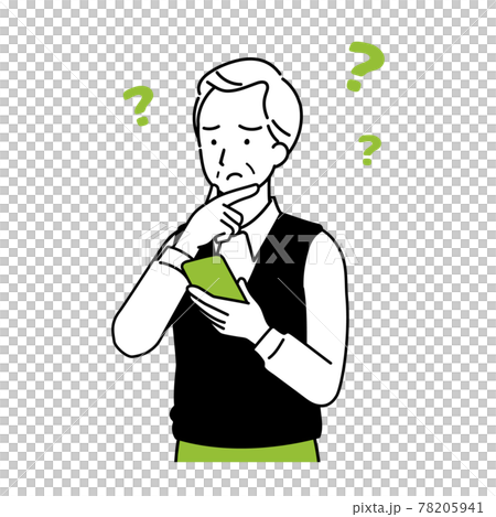 老人困惑於操作智能手機 78205941