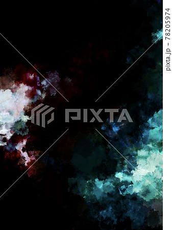 暗闇に光る水色と赤の幻想的なテクスチャ背景 78205974