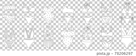 Set of women swimwear isolated on white background 78206297