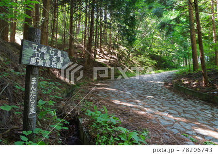 信州　東筑摩筑北地区の文化財　善光寺街道　立峠の石畳　善光寺詣でに賑わった峠道の難所 78206743