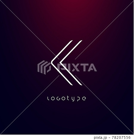 Futurism style letter K. Minimalist type for modern futuristic logo, elegant cyber tech monogram, digital device and hud graphic. Minimal style symbol, vector design Futurism style letter K. Minimalist type for modern futuristic logo, elegant cyber tech monogram, digital device and hud graphic. Minimal style symbol, vector design 78207556