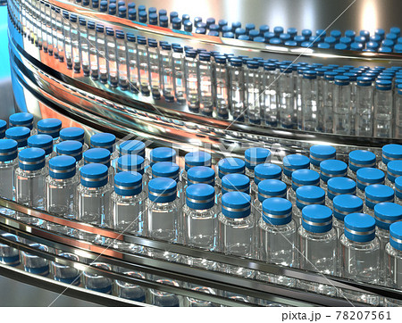 ワクチンの製造プラントの風景のイラスト素材