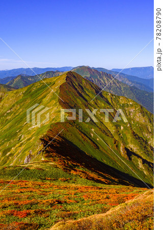 快晴の空と谷川連峰主脈稜線・秋 快晴の空と谷川連峰主脈稜線・秋 78208790