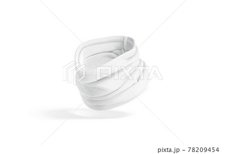 blank white folded neck gaiter mockup, half-turned view, no gravity 78209454