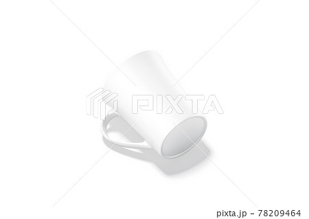Blank ceramic bell-shaped 11oz mug mockup bottom lying, isolated 78209464