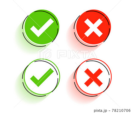 round check mark and cross symbols buttons 78210706