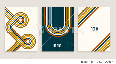 retro style stripe lines flow poster design background 78210707