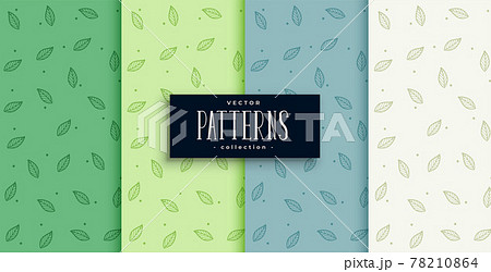 cute small leaves pattern background set 78210864