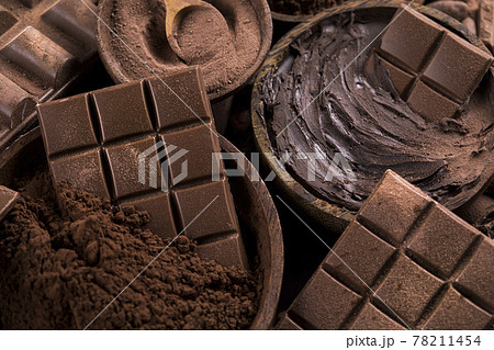 Bar Of Chocolate, Cocoa Beans 78211454