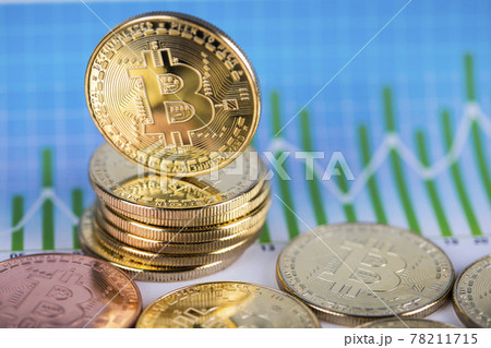 Virtual cryptocurrency concept, Bitcoin gold coin 78211715