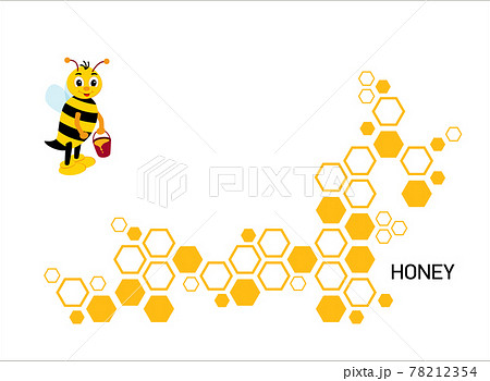 White background with geometric hexagons and cute bee for banner. White background with geometric hexagons and cute bee for banner. 78212354