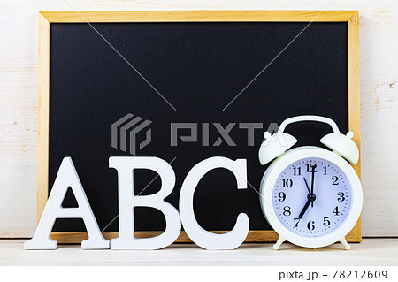 Letters ABC and chalk board. 78212609