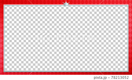 紅色格子背景上帶銀框和銀冠的屏幕框 紅色格子背景上帶銀框和銀冠的屏幕框 78213052