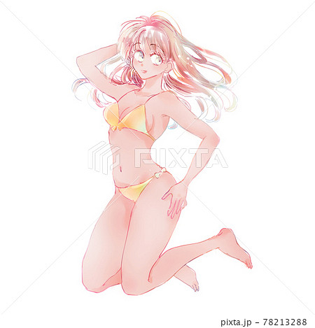 日焼けした水着の女性のイラスト素材 [78213288] - PIXTA