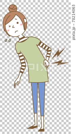 Young woman mom with a backache Young woman mom with a backache 78214063