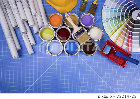 Paint cans color palette and Rainbow colors Paint cans color palette and Rainbow colors 78214725