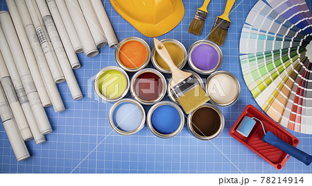 Paint cans color palette and Rainbow colors 78214914