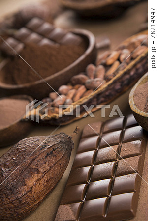 Chocolate sweet, cocoa and food dessert background 78214947