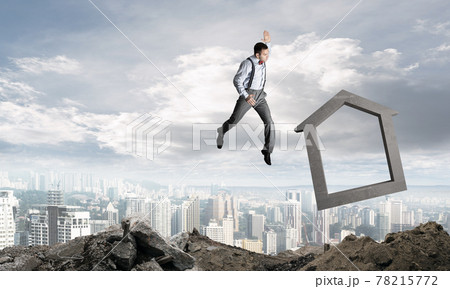 Crashing real estate market concept. Crashing real estate market concept. 78215772