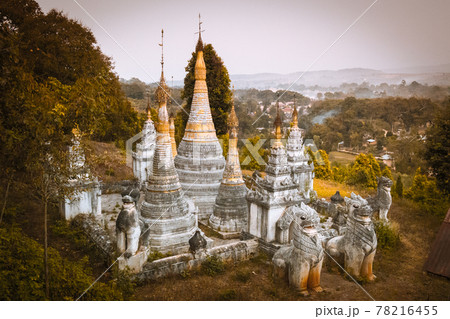 Ancient buddhist temple, Pindaya, Burma, Myanmar. Ancient buddhist temple, Pindaya, Burma, Myanmar. 78216455