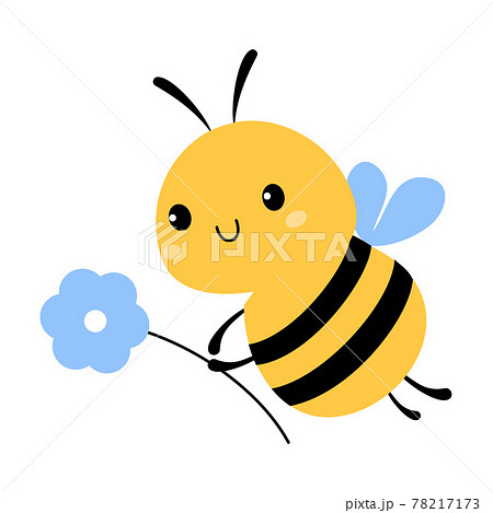 Cute Honey Bee Carrying Flower, Lovely Flying Insect Character Cartoon Vector Illustration Cute Honey Bee Carrying Flower, Lovely Flying Insect Character Cartoon Vector Illustration 78217173