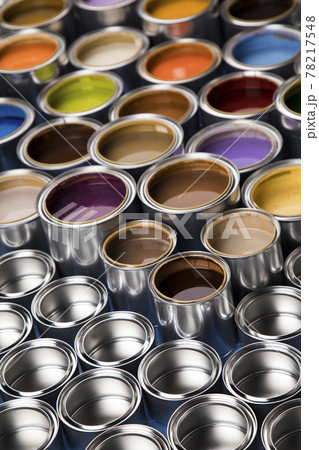 Background from multi color cans of paint 78217548