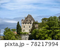 the castle of Yvoire is built on a point overlooking Lake Geneva, France	 78217994