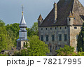 the castle of Yvoire is built on a point overlooking Lake Geneva, France	 78217995
