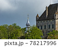 the castle of Yvoire is built on a point overlooking Lake Geneva, France	 78217996