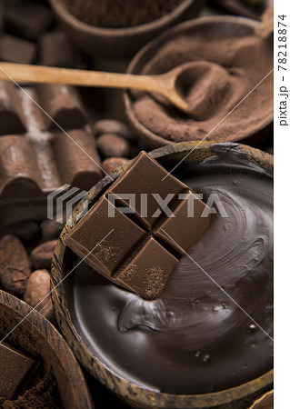 Bar Of Chocolate, Cocoa Beans 78218874