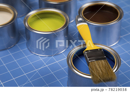 Paint cans color palette and Rainbow colors Paint cans color palette and Rainbow colors 78219038