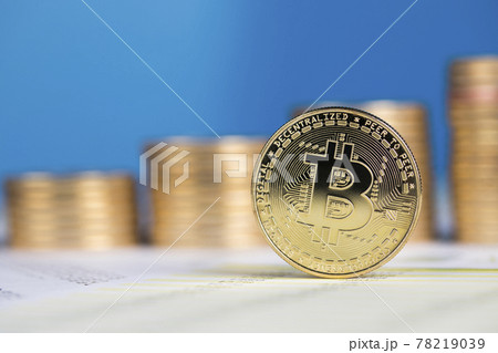 Virtual cryptocurrency concept, Bitcoin gold coin Virtual cryptocurrency concept, Bitcoin gold coin 78219039