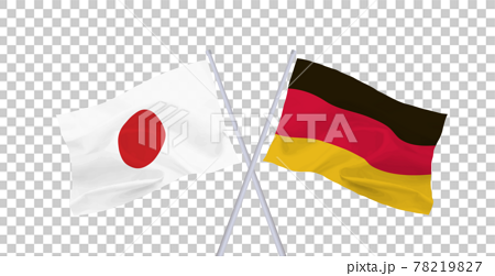ドイツと日本の国旗のイラスト素材 7197