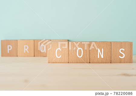 短所 悪い点 デメリット Cons と書かれた積み木の写真素材 78220086 Pixta