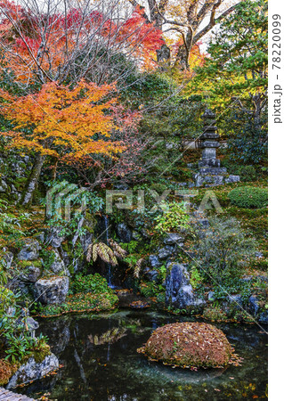 紅葉の魚山大原寺、実光院　客殿から眺める契心園 78220099