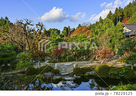 紅葉の魚山大原寺、実光院　旧理覚院（りかくいん）庭園 78220125