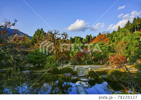 紅葉の魚山大原寺、実光院　旧理覚院（りかくいん）庭園 78220127