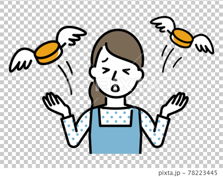 Illustration of a housewife who lost money Illustration of a housewife who lost money 78223445