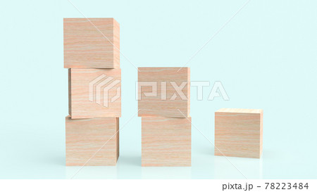 wood cube on blue background for abstract or business concept 3d rendering wood cube on blue background for abstract or business concept 3d rendering 78223484