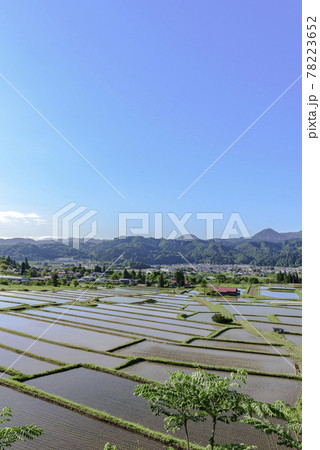 田植え　山形県　椹平の棚田 78223652