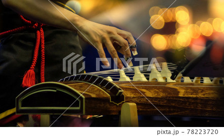 playing Koto - a traditional Japanese stringed musical instrument playing Koto - a traditional Japanese stringed musical instrument 78223720