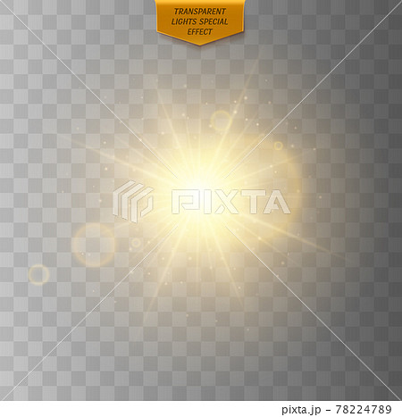 Golden glowing light effect isolated 78224789
