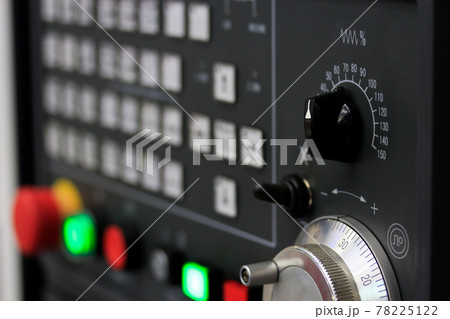 switches and rotary wheel on CNC control panel 78225122