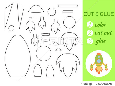 Color, cut and glue paper green helicopter. Cut and paste craft activity page. Educational game for preschool children. DIY worksheet. Kids logic game, activities jigsaw. Vector stock illustration. 78226826