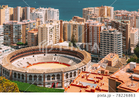 Malaga, Spain. Plaza de Toros de Ronda - bullring. La Malagueta is the bullring. Malaga, Spain. Plaza de Toros de Ronda - bullring. La Malagueta is the bullring. 78226863