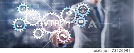 VLAN Trunking Protocol. Technology networks cocept. Blue Background 78226992