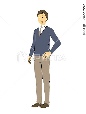若い男性 全身ポーズのイラスト素材
